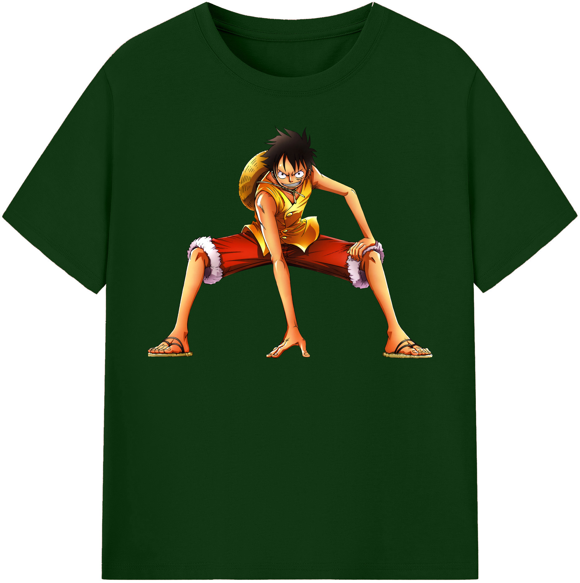 ワンピース モンキー・D・ルフィ ONE PIECE Monkey D. Luffy 綿100％半袖Tシャツ（フロントプリント）